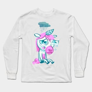 Sad Unicorn Long Sleeve T-Shirt